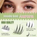 KEYYOU Aurora lightweight C curl lash clusters with an invisible band