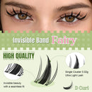 KEYYOU Fairy lightweight D curl lash clusters with an invisible band and seamless fit