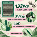 KEYYOU DIY lash kit with lash clusters, bond and seal, lash remover, and lash tweezers