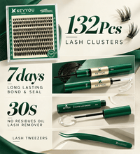 KEYYOU DIY lash cluster kit with lash clusters and application essentials