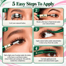 Applying DIY lash clusters beneath the natural lashes with lash tweezers