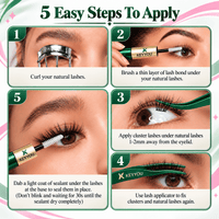 Applying DIY lash clusters beneath the natural lashes with lash tweezers