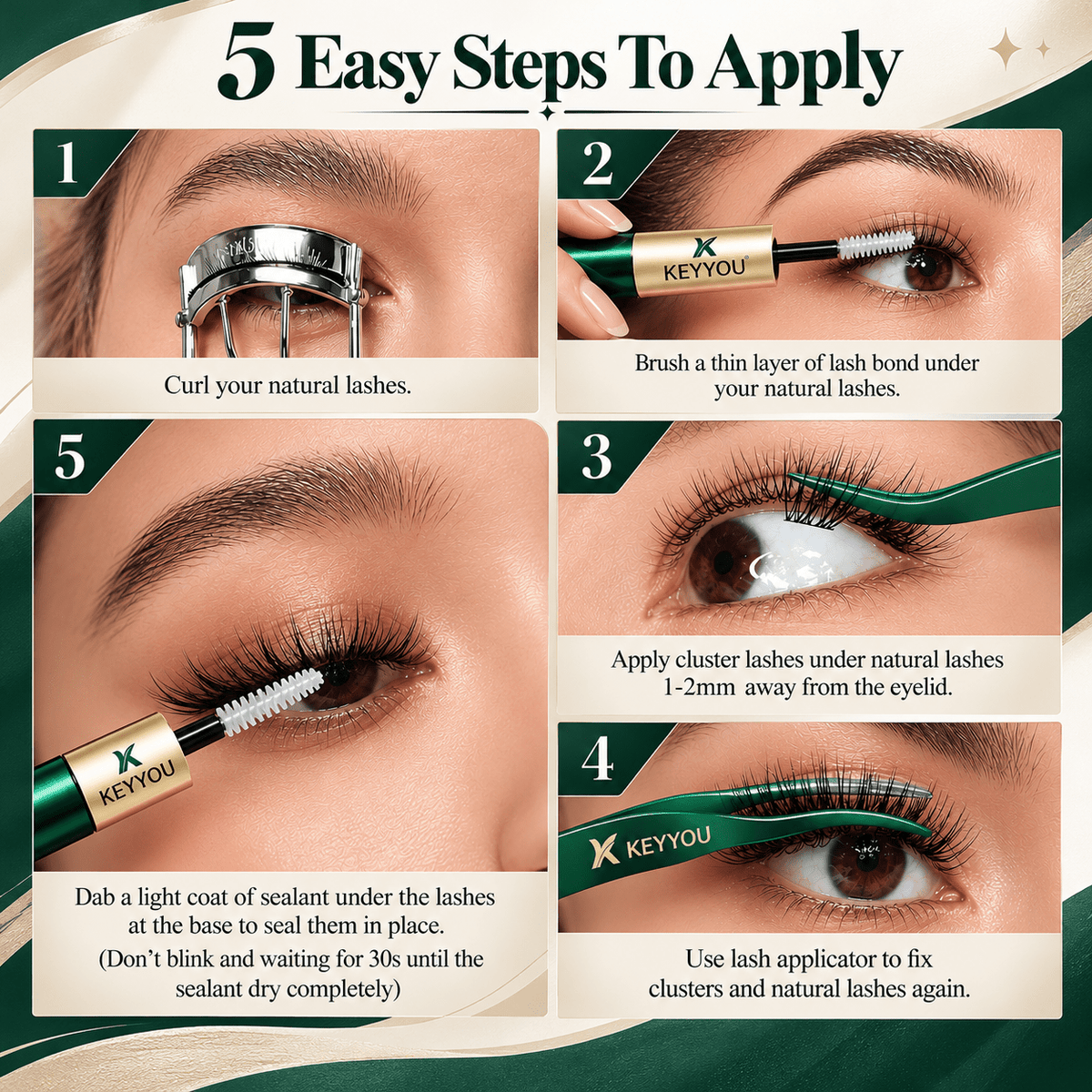 Step-by-step guide to applying DIY lash clusters at home